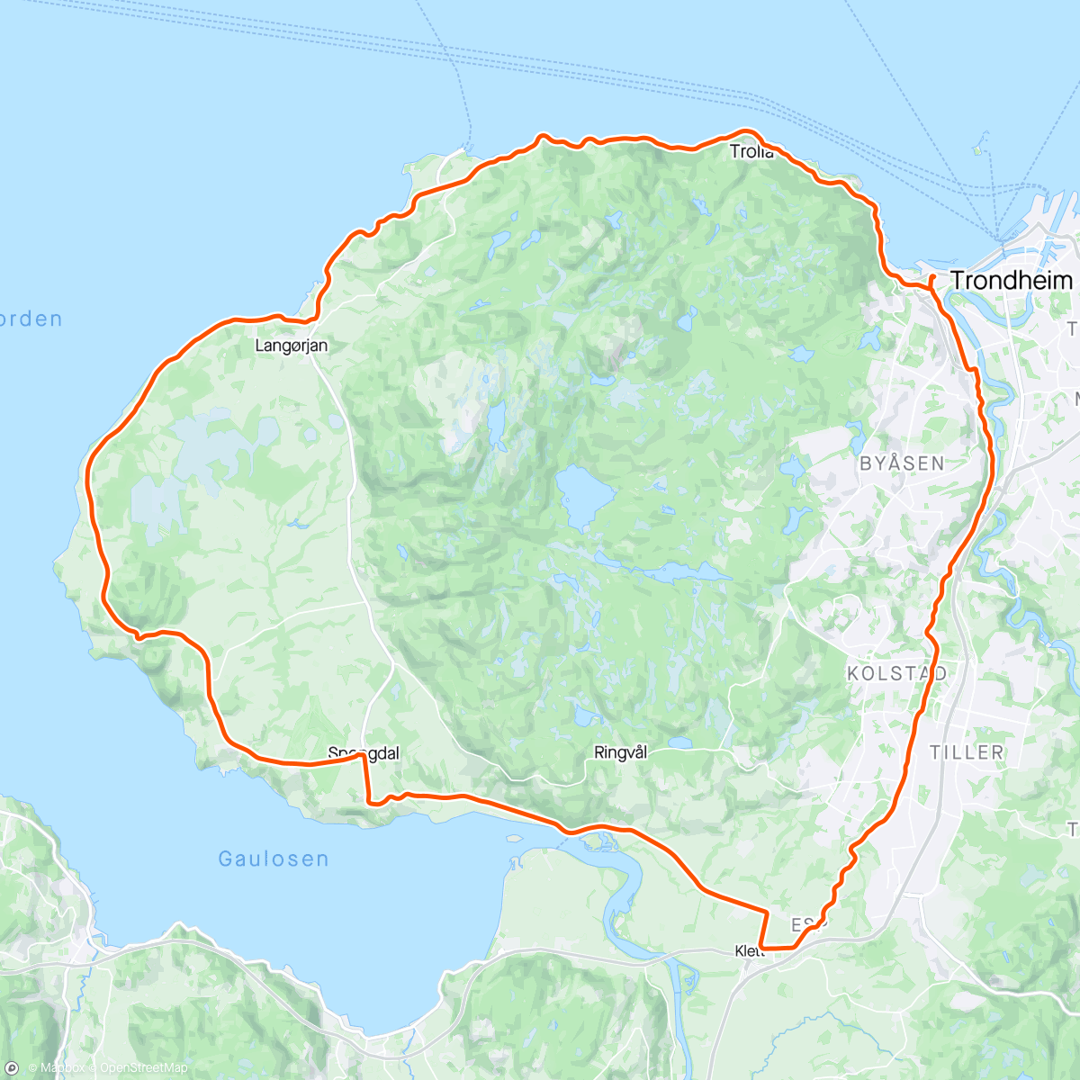 Map of the activity, Ytre byneset med Waage