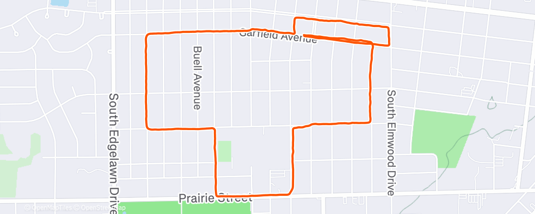 Map of the activity, Morning Run