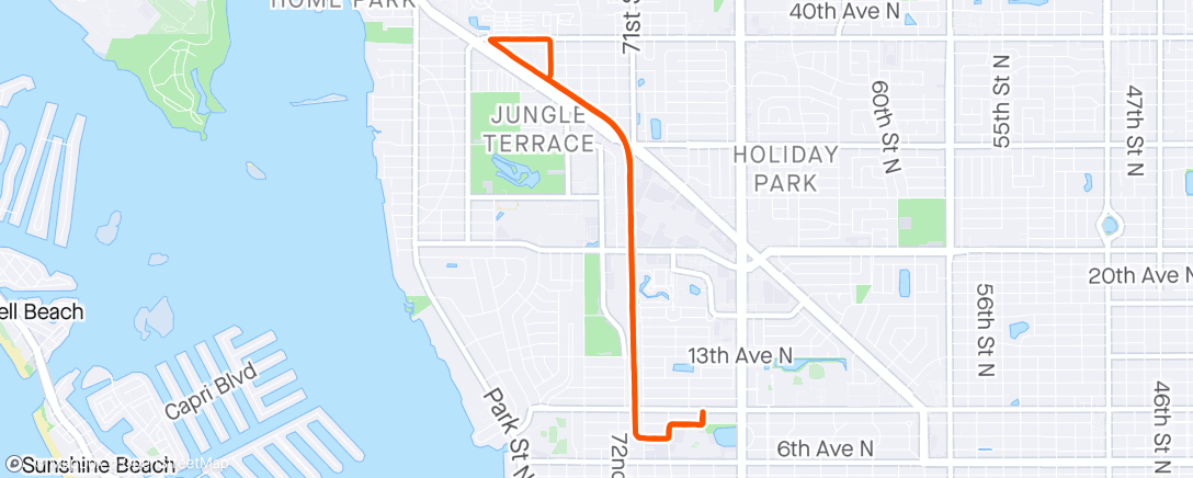 Map of the activity, Evening Ride