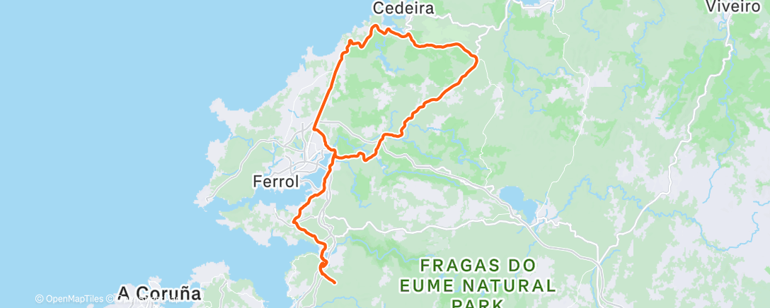 Map of the activity, Cerdido-Portodocabo-