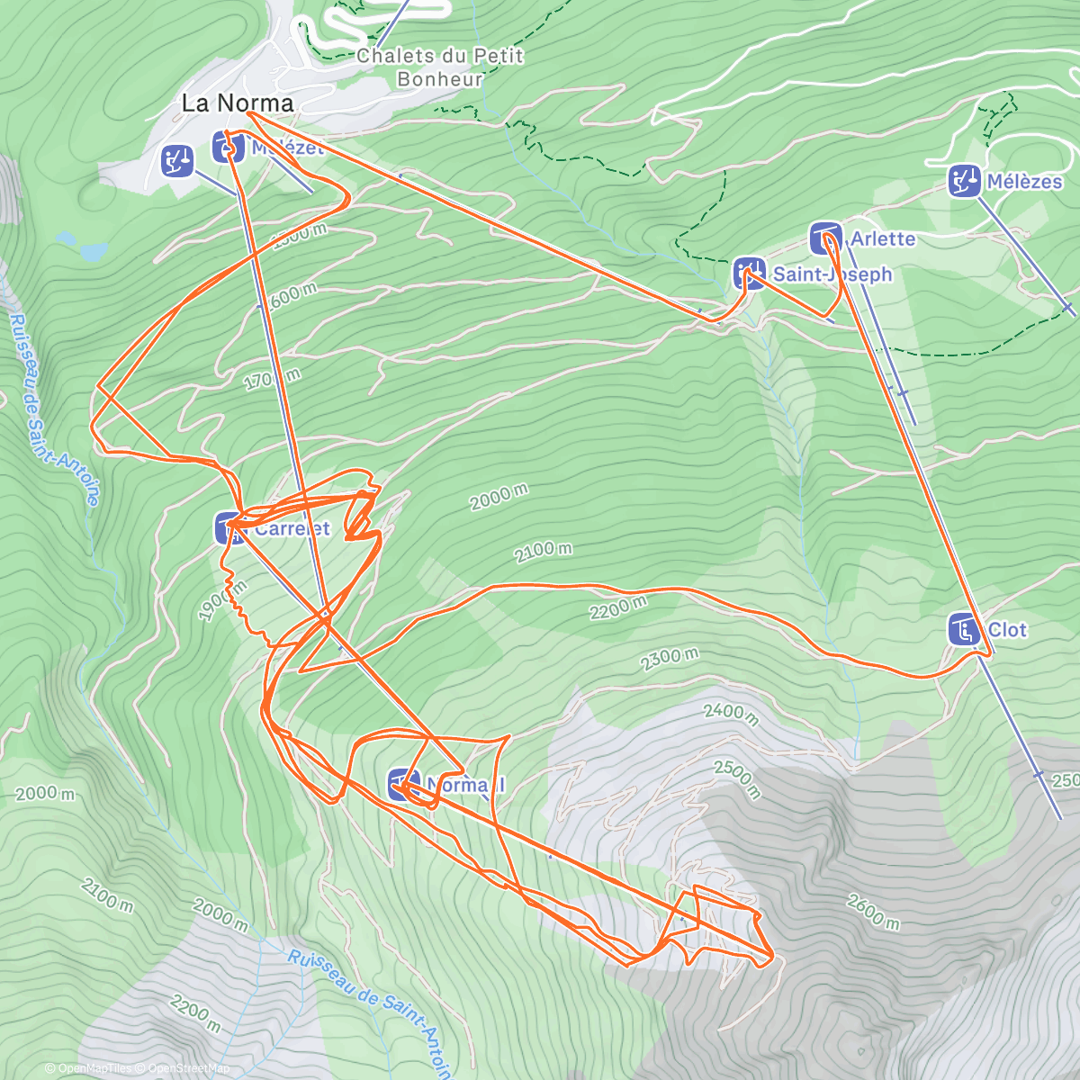 Map of the activity, Ouverture la Norma