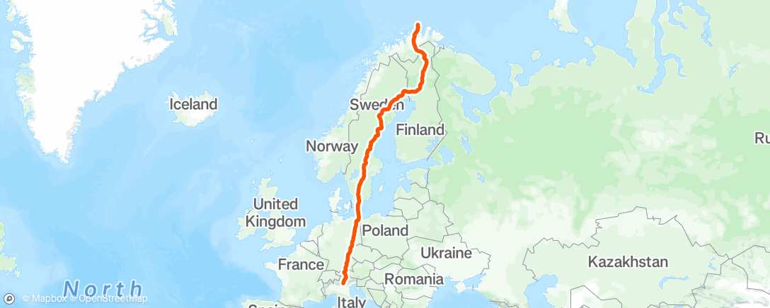Map of the activity, NorthCape 4K 🇮🇹/🇳🇴