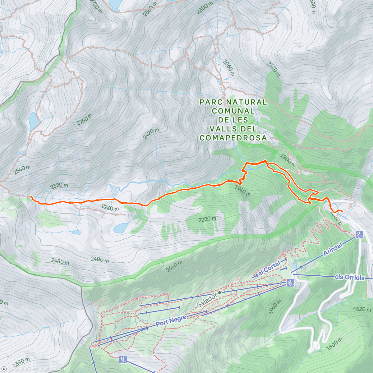 Map of the activity, Afternoon Hike