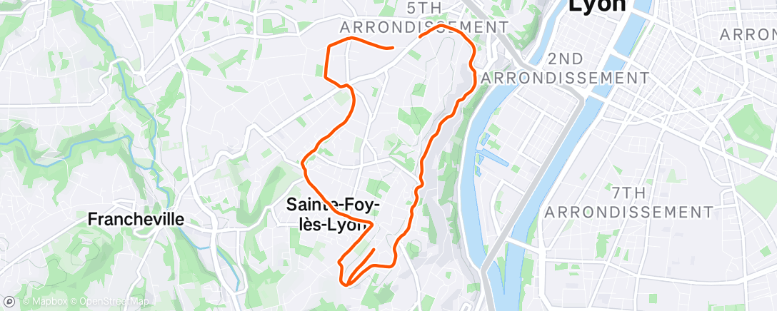 Map of the activity, Course à pied dans l'après-midi