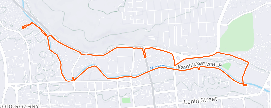 Map of the activity, Утренний забег