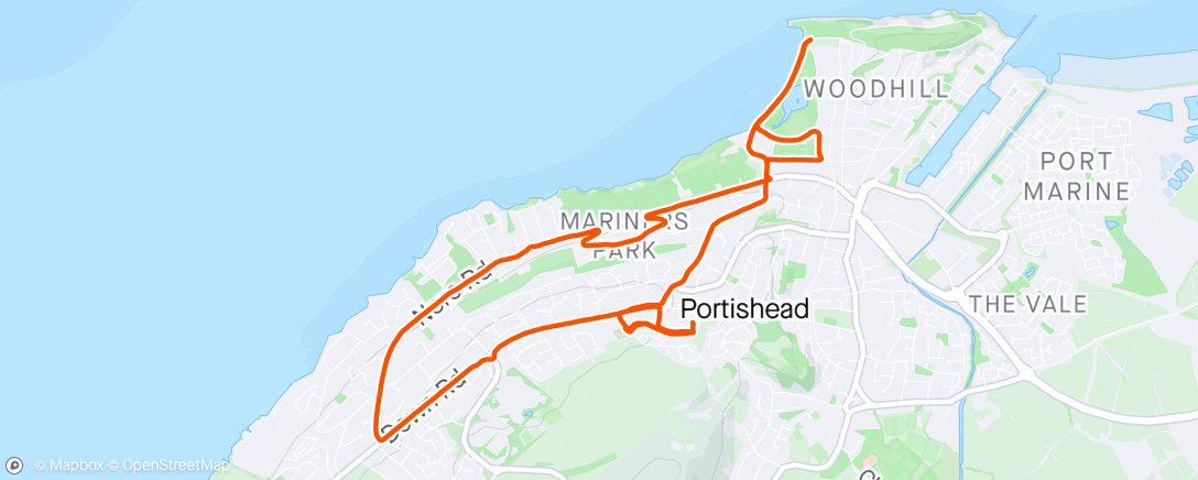 Map of the activity, Morning Run- Portishead