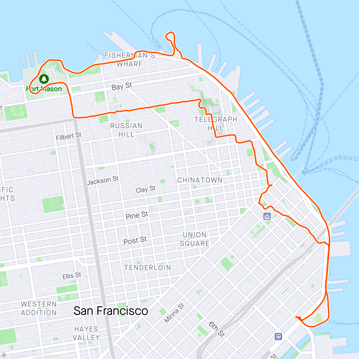 Map of the activity, Morning cruise in SF
