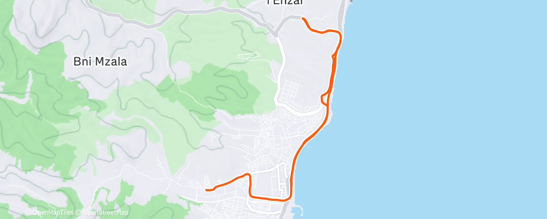 Map of the activity, Bicicleta por la tarde