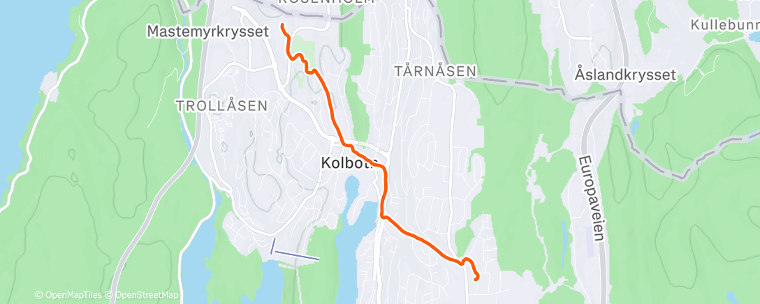 Map of the activity, Gågging hjem fra kontoret