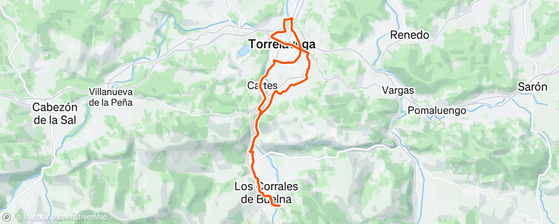 Map of the activity, Bicicleta a la hora del almuerzo