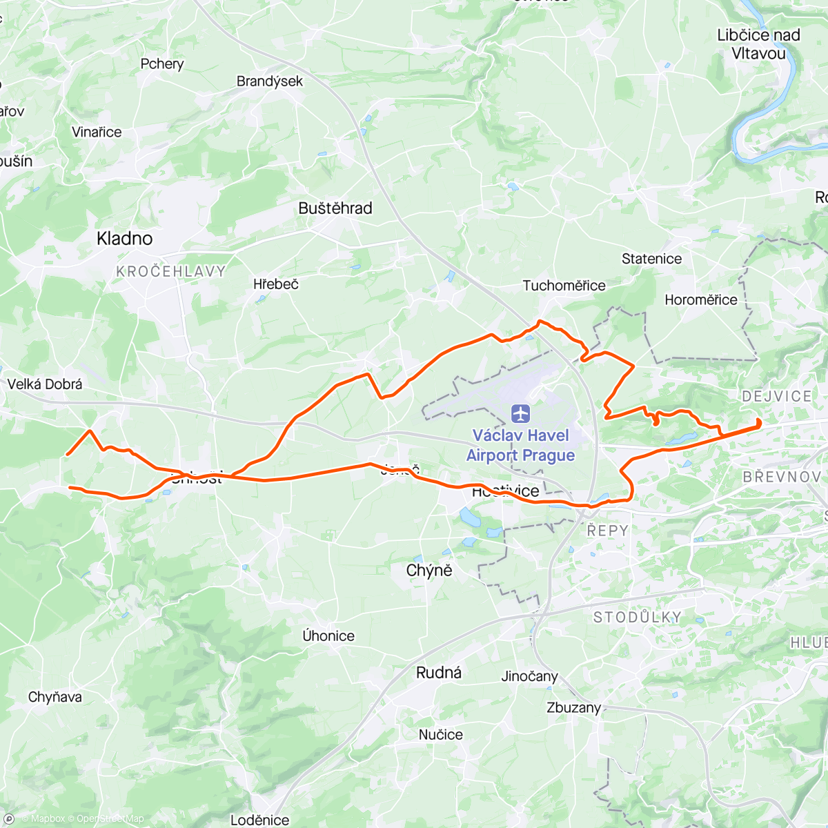 Map of the activity, Do Prahy a zpět…👍❤️🙏🚴‍♂️