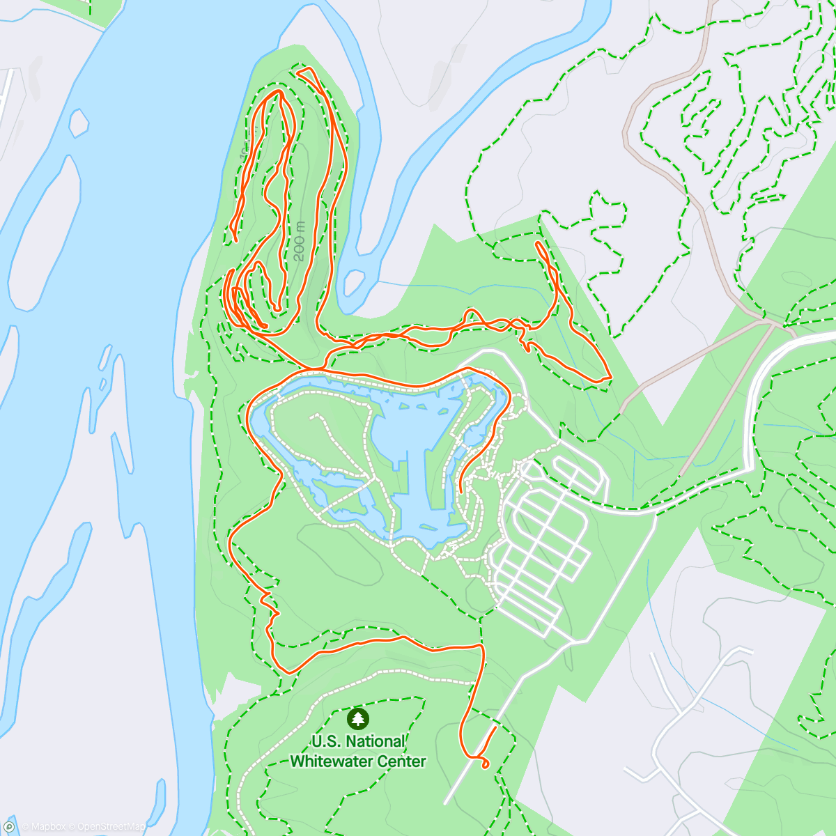 Map of the activity, White water center with Andrew