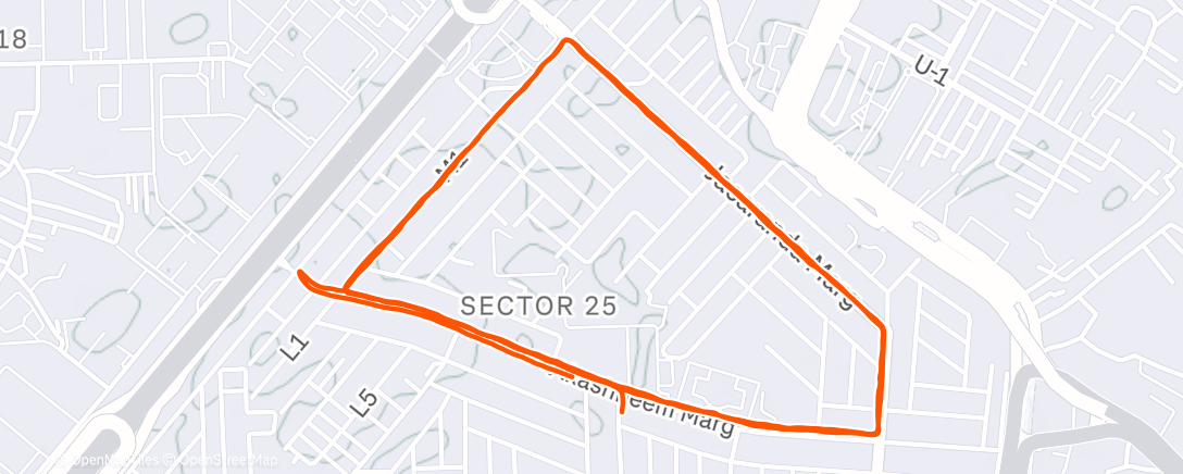 Map of the activity, Afternoon Run
