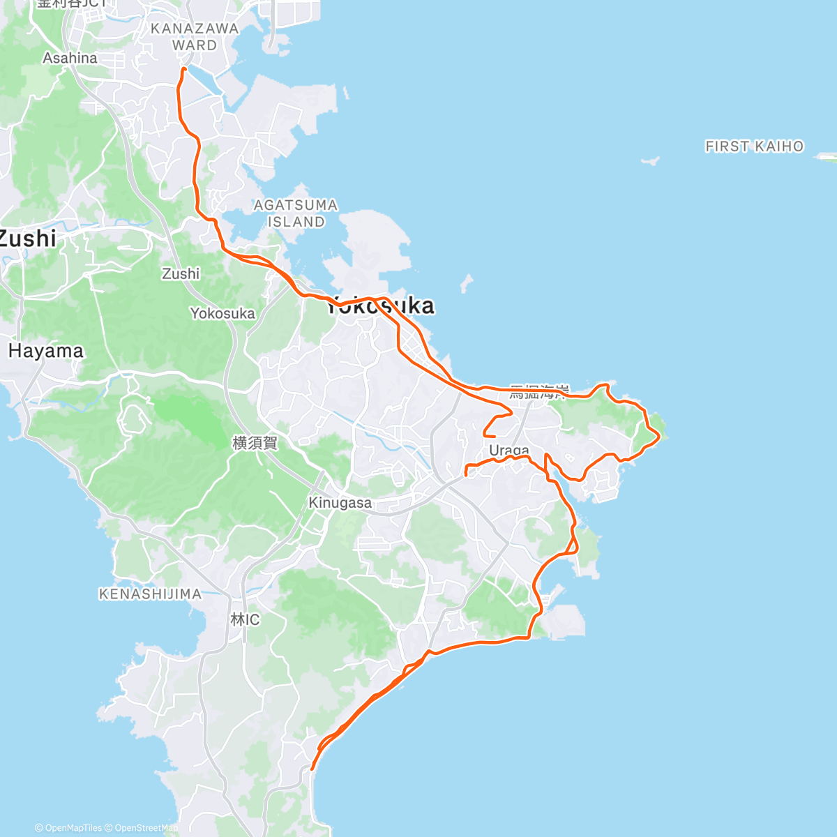 Map of the activity, 走り納め三浦