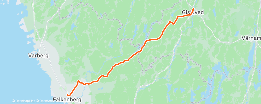 Map of the activity, Falkenberg - Gislaved