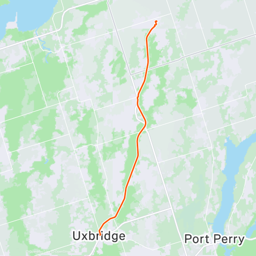 Map 87 A Cannington Uxbridge Rail Trail Ride 60 Km. 29.7 km Road