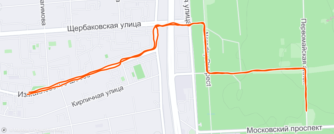 Map of the activity, Morning Run