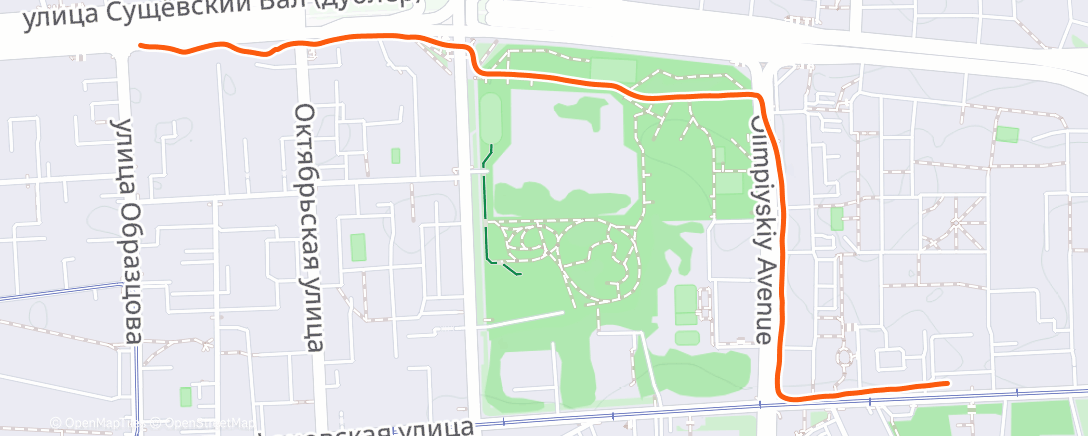 Map of the activity, Дневной забег