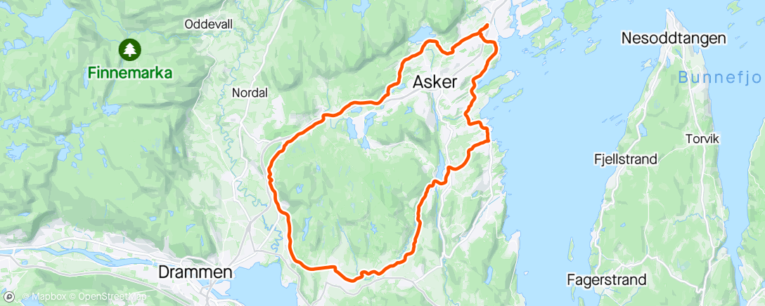 Map of the activity, Spikkestadrunden