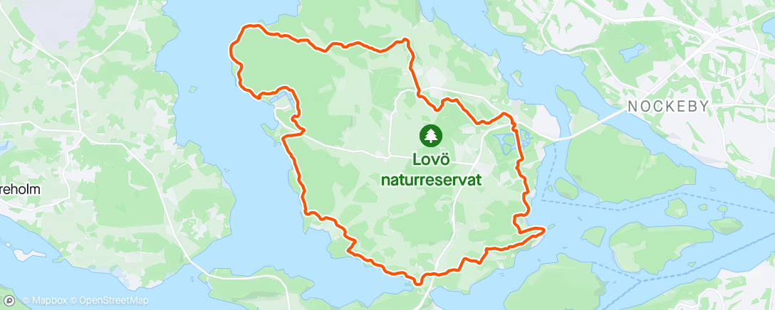 Map of the activity, Älg spotting runt Lovön i snöyran