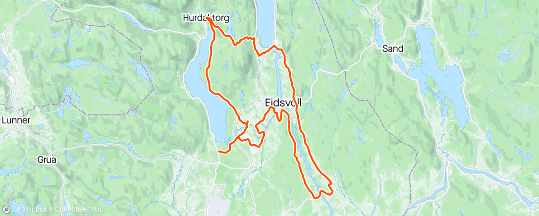Map of the activity, Langtur fra nytt sted