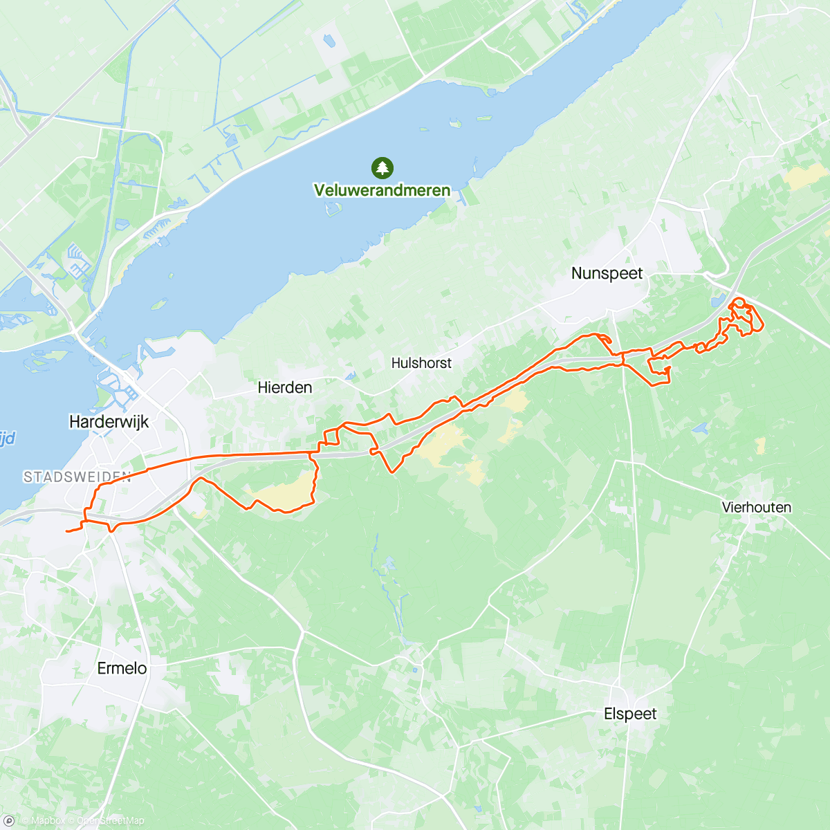 Map of the activity, Ride bikes have Fun Nunspeet
