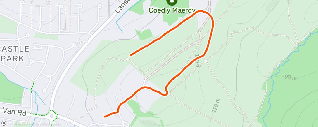 Map of the activity, Afternoon Walk