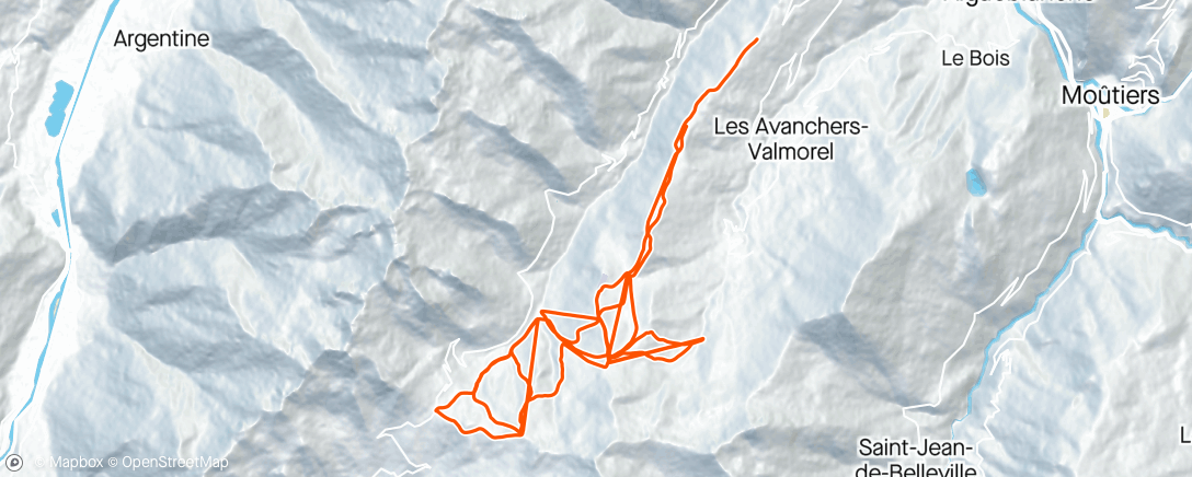 Map of the activity, Ski alpin le matin