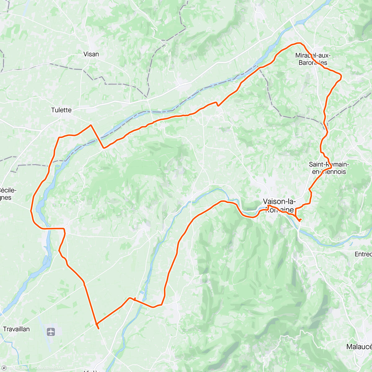 Map of the activity, 2e ritje. Ventoux bij de Ventoux 😓😓