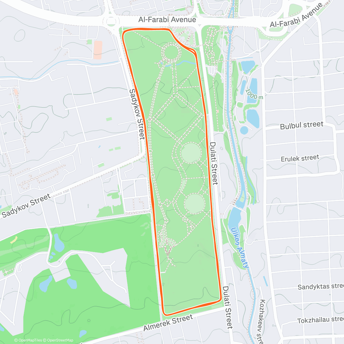 Map of the activity, Утренний забег