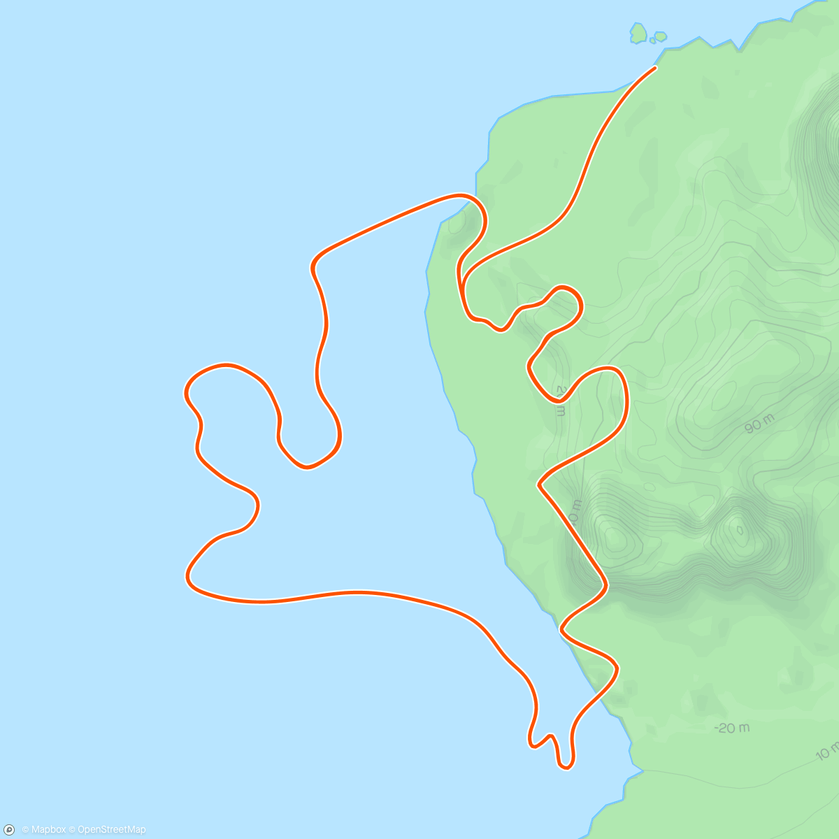 アクティビティ「Zwift - Race: Stage 3: Lap It Up - Seaside Sprint (C) on Seaside Sprint in Watopia」の地図