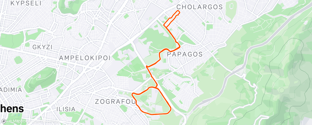 Map of the activity, Evening Run