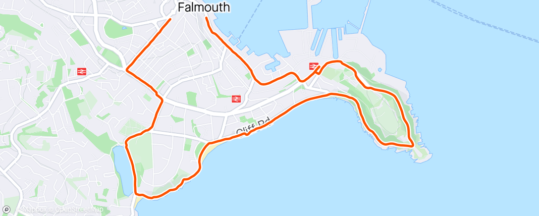 Map of the activity, Falmouth 5mi
