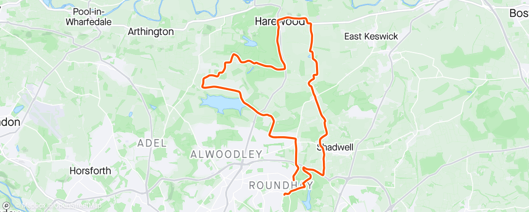 Map of the activity, First Dasher's ride for a while, with a bit of fox spotting