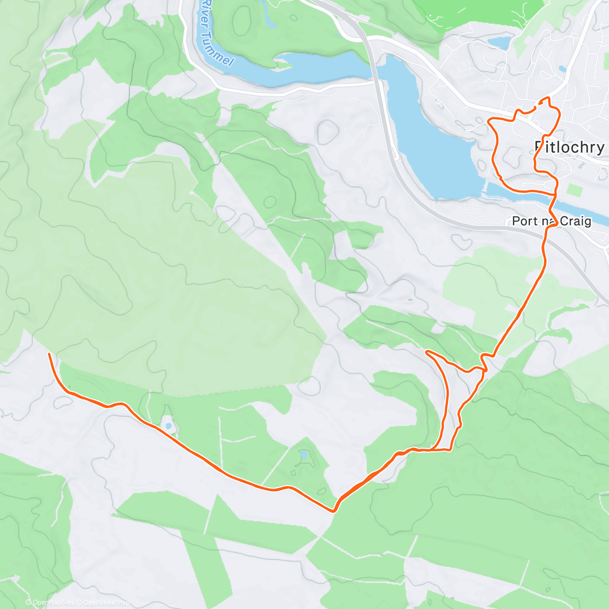 Map of the activity, Canicross : Pitlochry - Port na Craig - Rob Roy - Meall a'Chara