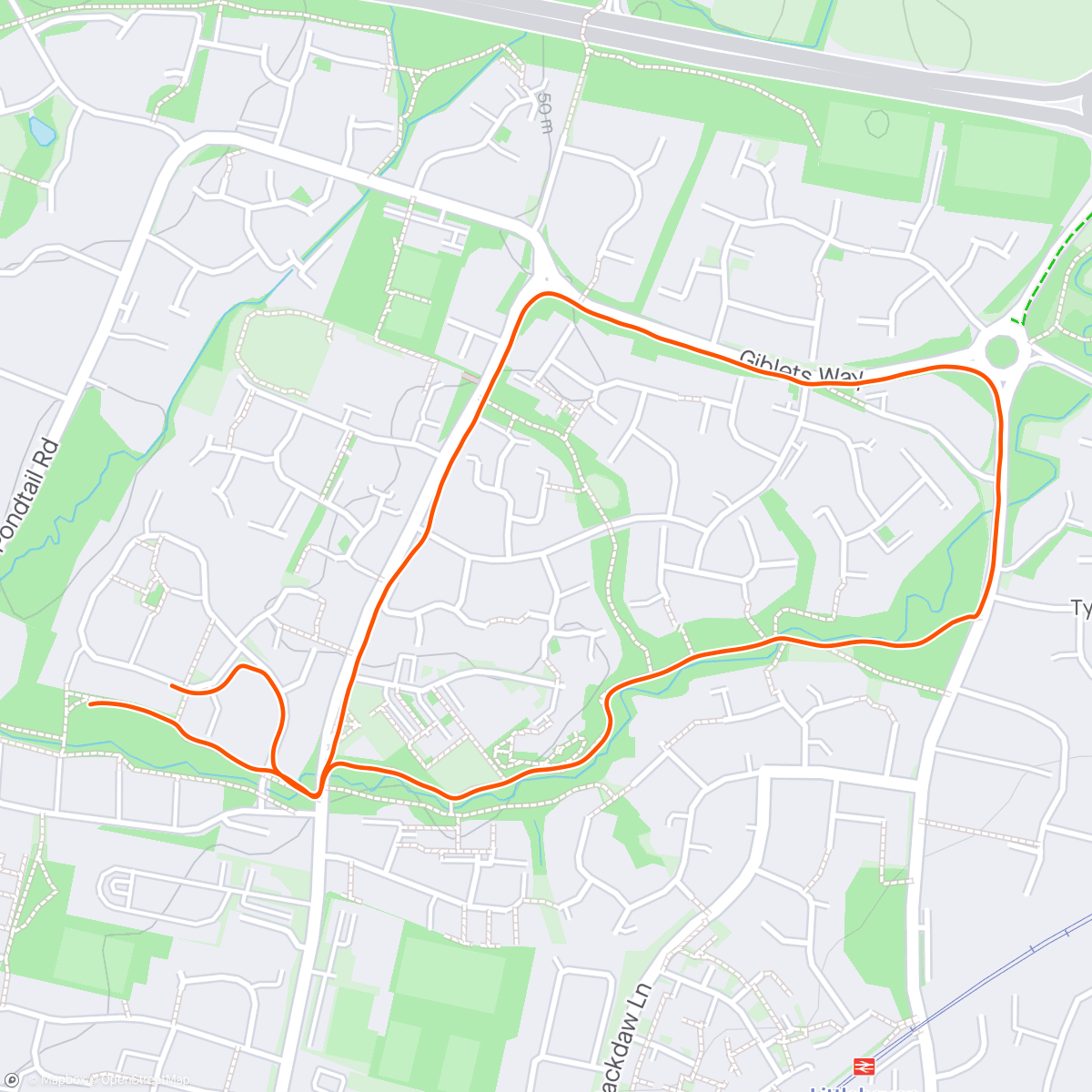 Карта физической активности (Two park Thursday Trundle - opposite direction)