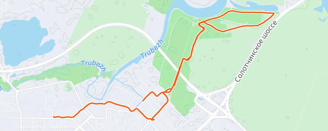 Map of the activity, Утренний забег