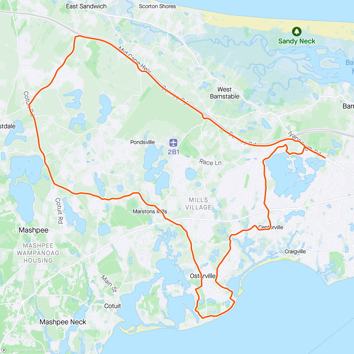 Map of the activity, Sea Jorts Ride