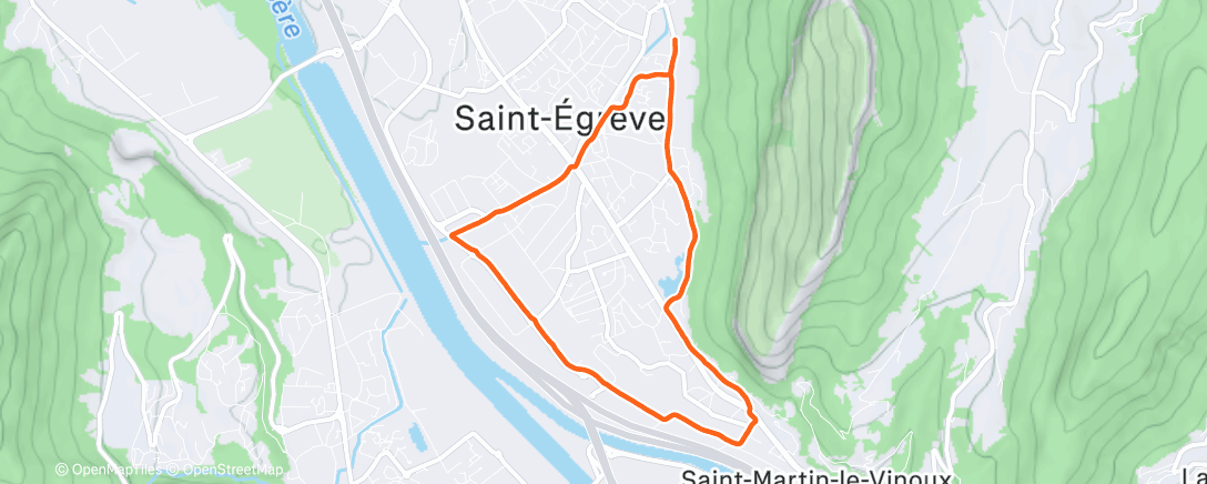 Map of the activity, Course à pied le matin