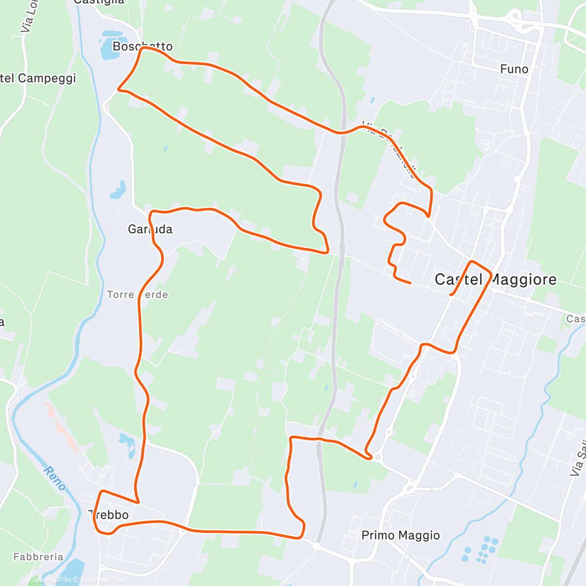 Map of the activity, Corsa mattutina