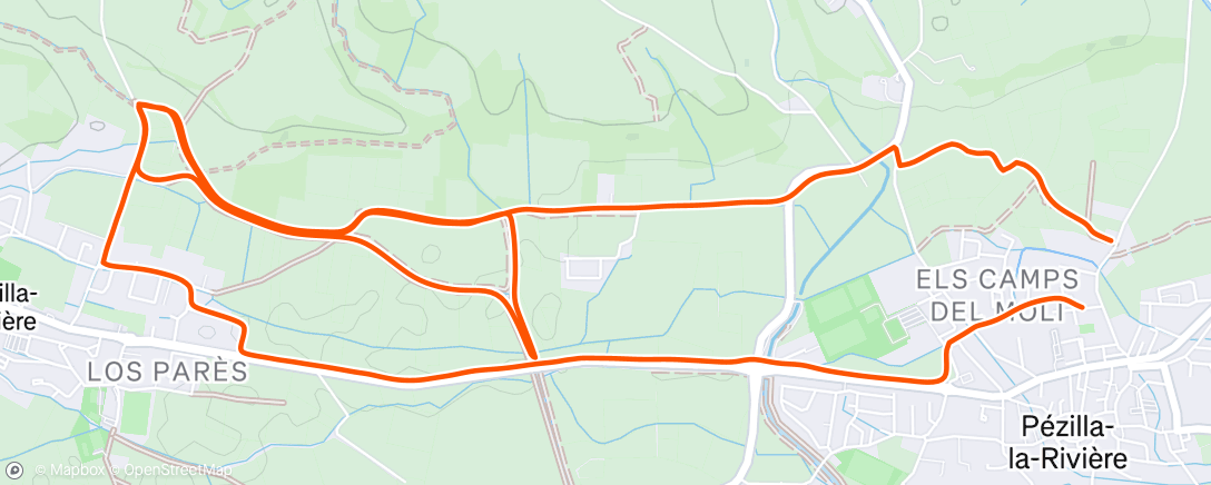 Map of the activity, Afternoon Run