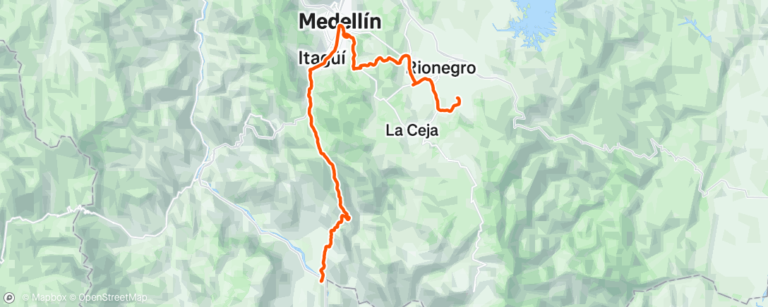 Map of the activity, La Pintada - El Carmen
