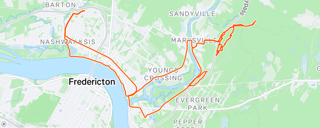 Map of the activity, Afternoon Ride