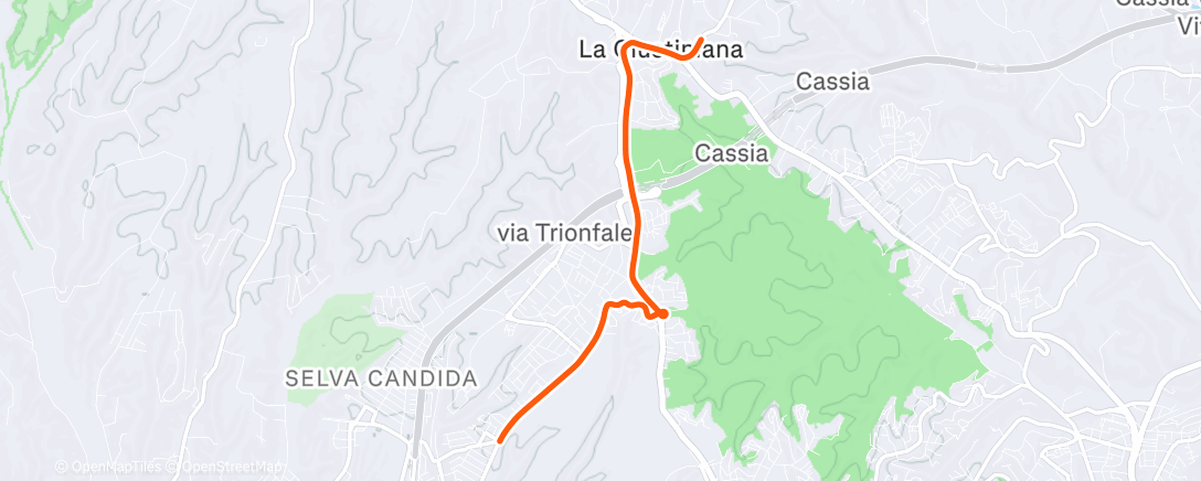 Map of the activity, Pedalata mattutina