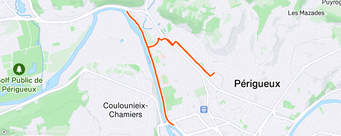 Map of the activity, Course à pied dans l'après-midi