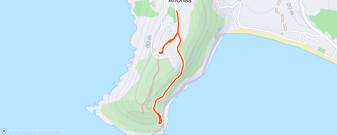 Map of the activity, Afternoon Hike