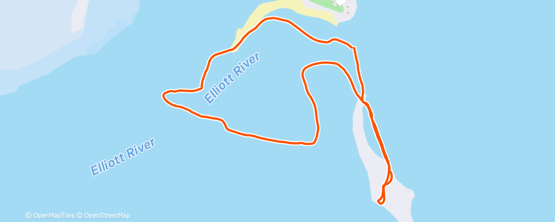Map of the activity, Elliott Heads Beach Run