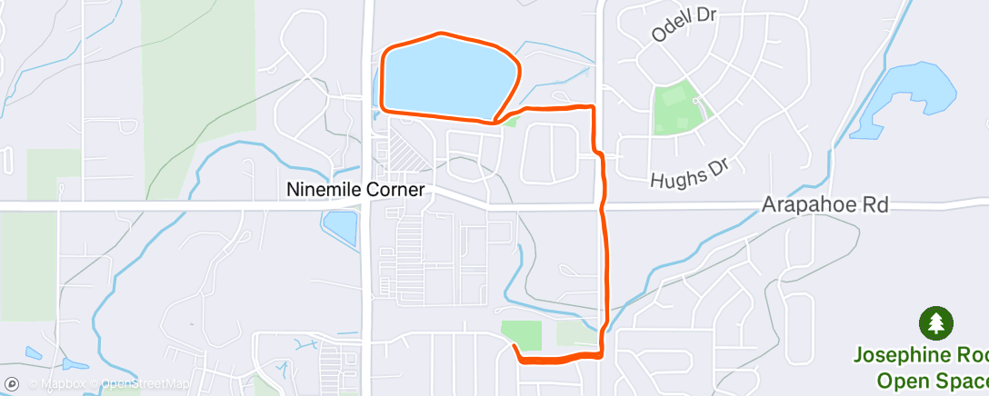 Map of the activity, Afternoon Run