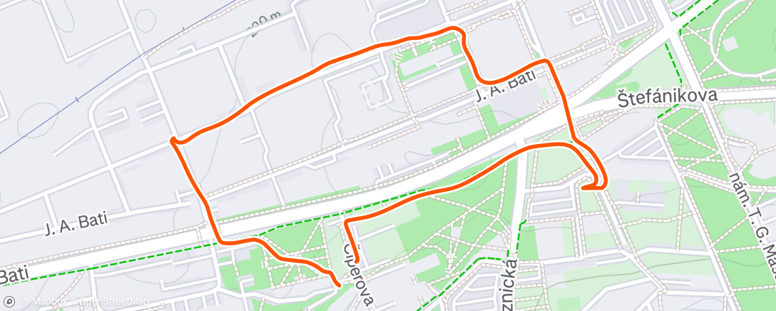 Map of the activity, Evening Walk
