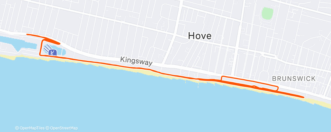 Map of the activity, HP parkrun +there/back